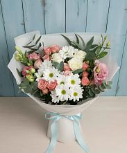 Букет цветов из:  Розы, Лизиантусы и Хризантемы #REPLACE_PRED# Калининске