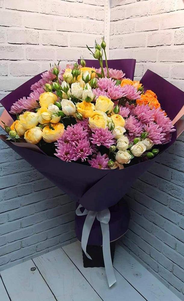 Букет цветов из: Хризантемы и Розы в Калининске