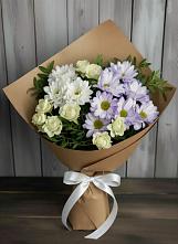 Букет цветов из:  Хризантемы и Розы в Калининске