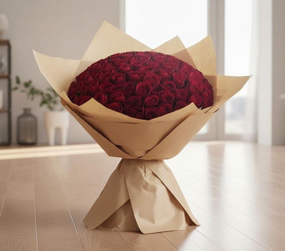 Букет 101 Красная роза в Калининске