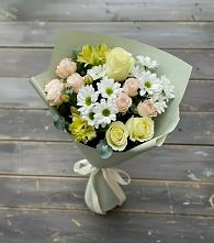 Букет цветов из:  Альстромерии, Розы и Хризантемы в Калининске